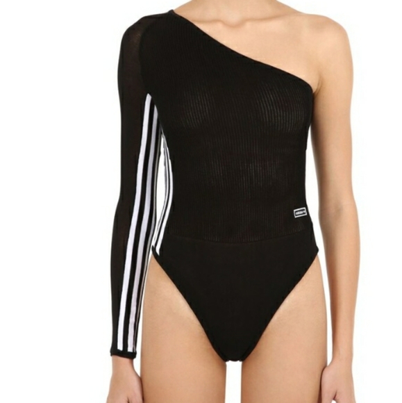 one shoulder adidas top